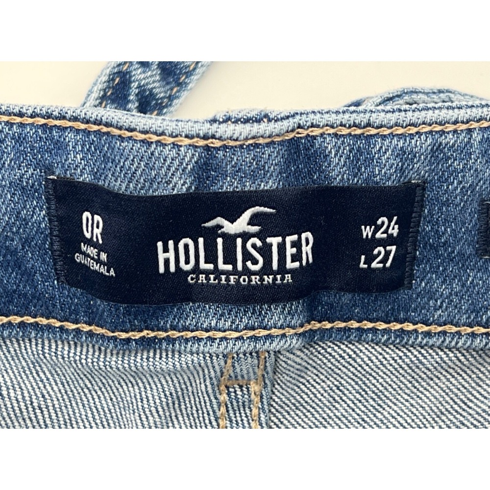 womens hollister‎ ultra high rise mom jean size 0R, W24 27L Distressed Hem - Picture 10 of 11